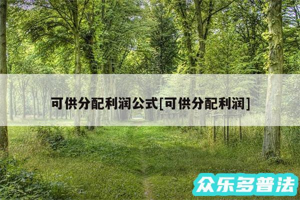 可供分配利润公式及可供分配利润