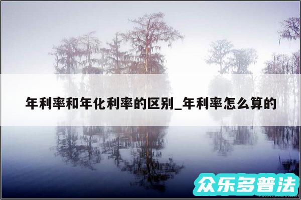 年利率和年化利率的区别_年利率怎么算的