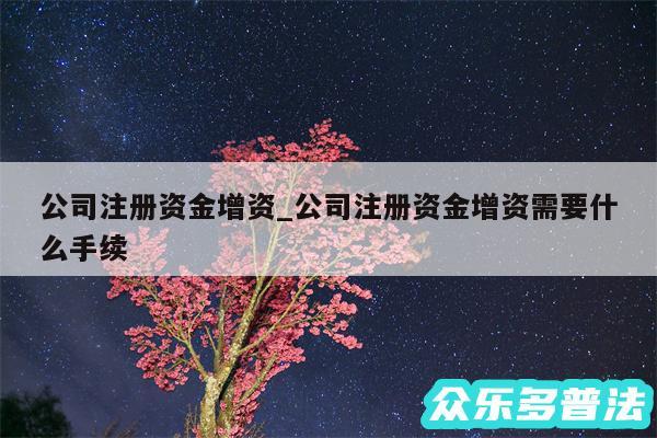 公司注册资金增资_公司注册资金增资需要什么手续