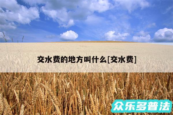 交水费的地方叫什么及交水费